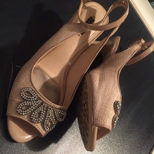 Alex Marie sling strap peep toe heels